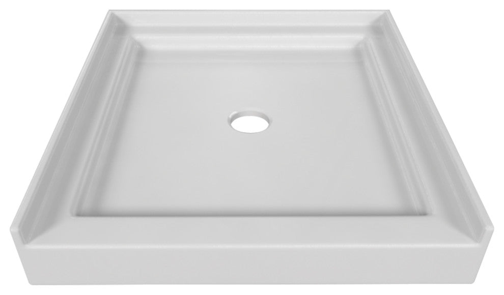 Valley Acrylic Single Threshold Acrylic Multi-Layered Center Drain  Shower 30", White, 30"x32"