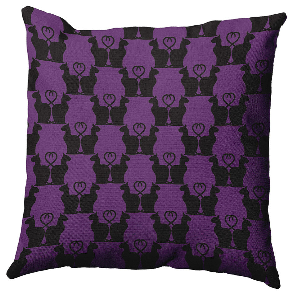 16" x 16" Cat Clowder Decorative Throw Pillow, Amethyst