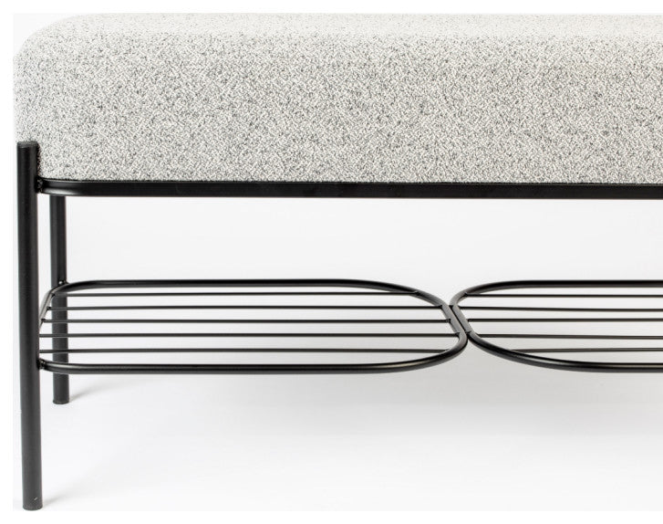 Gray Upholstered Bench | DF Milou