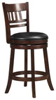 Pemberly Row Faux Leather Swivel Counter Stool in Dark Cherry