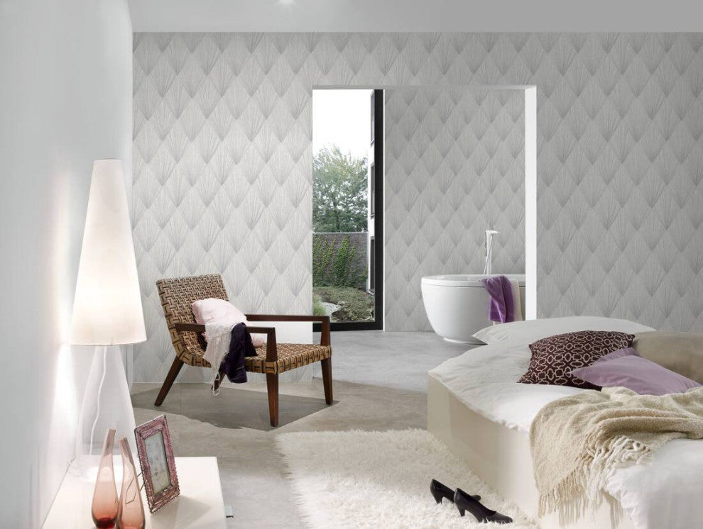 Graphics Textured Wallpaper, Headlights 378641, Gray Metallic White, 1 Roll