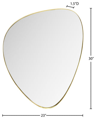 Finch Glass Mirror With Iron Frame, Brushed Gold, 30" H
