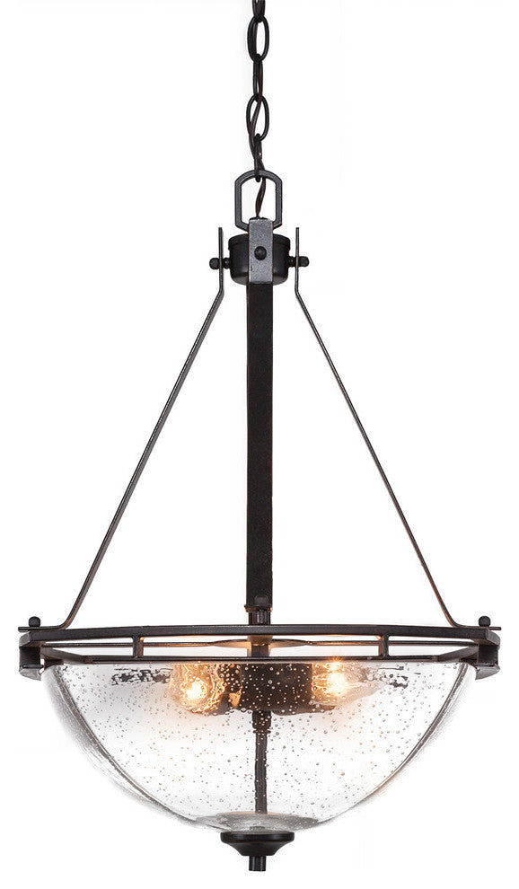 Uptowne Pendant, Dark Granite/Clear Bubble