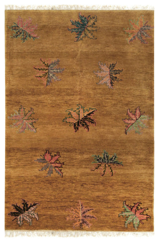 Handmade Wool Brown Transitional All Over Ningxia Rug, 3'10' X 5'9