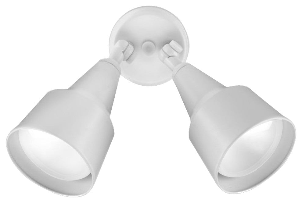 NICOR Double Cone Bullet Outdoor Flood Light Fixture, White