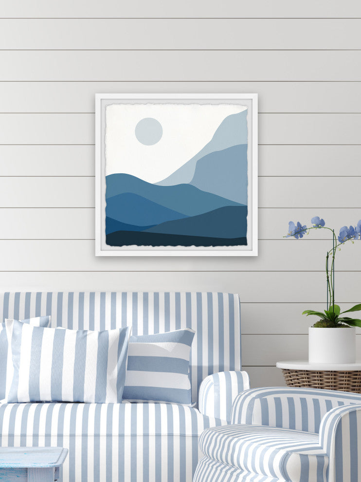 "Lush Blue Mountains" Framed Painting Print, 18x18