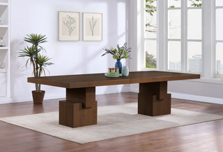 Anzio Oak Veneer Dining Table, Brown