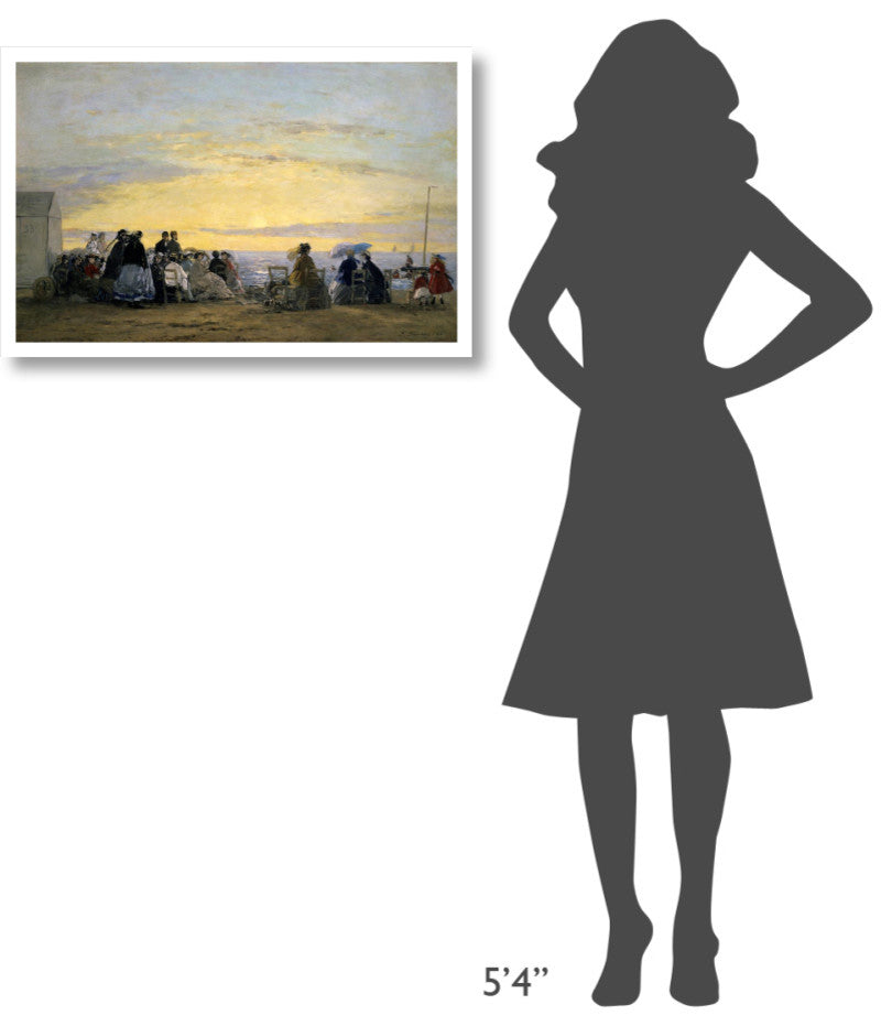 "On the Beach, Sunset" Digital Paper Print by Eugene Boudin, 32"x21"