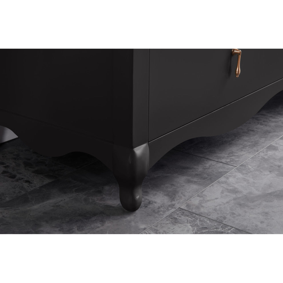 Legion Furniture WS2512 Series Bathroom Sink Vanity, Tricorn Black, 60", Artificial Stone Top, Double Sink