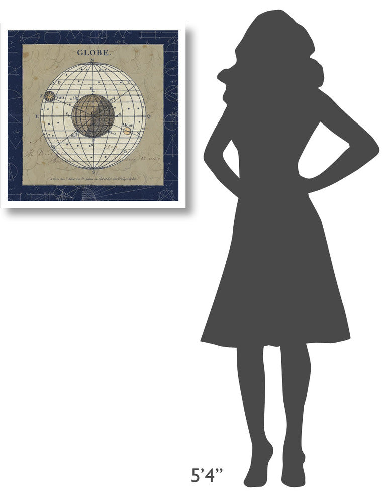 "Globe Blue" Digital Paper Print by Sue Schlabach, 26"x26"