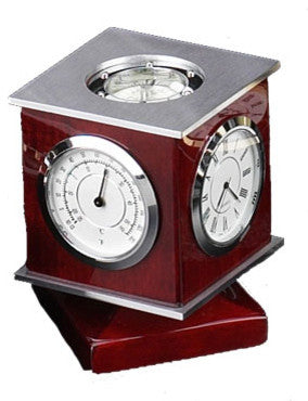 Swivel Clock, Thermometer, Hygrometer and Compass