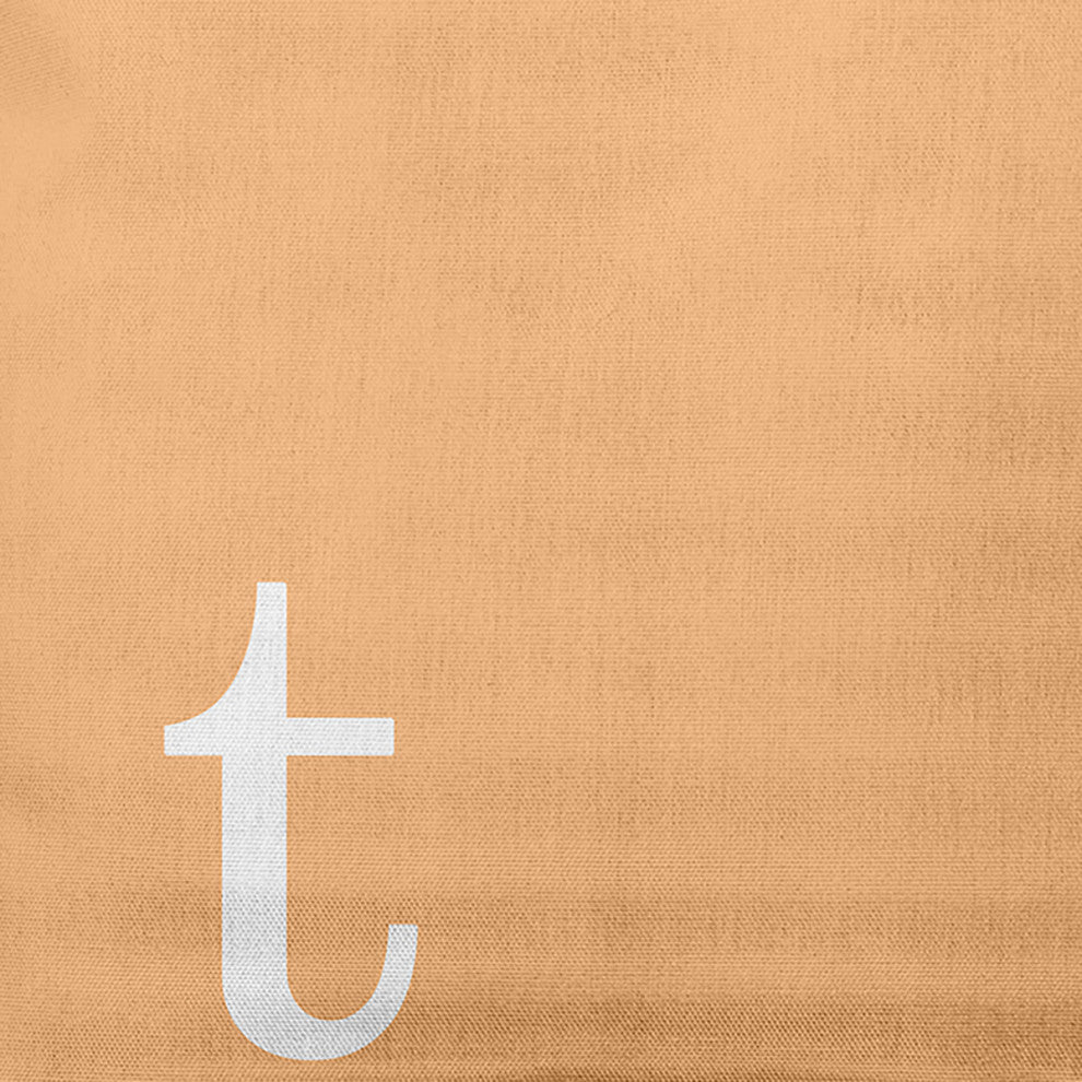 18" x 18" Modern Monogram Indoor/Outdoor Polyester Throw Pillow, Pale Gold