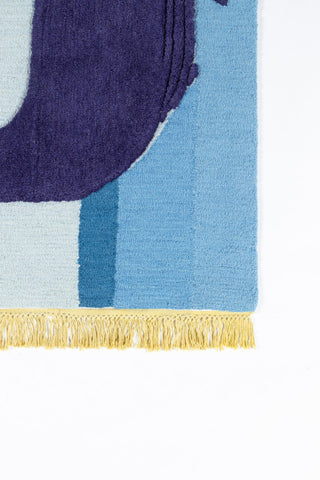 Novogratz Atticus Noah Hand Tufted Wool Blue Area Rug 3'x5'