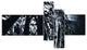 3D Abstract Art Black Atomic, Abstract Canvas art print, 60"x32", 5 panels