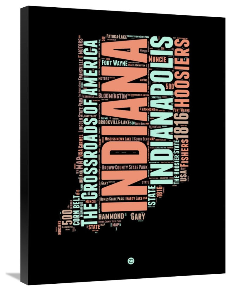 "Indiana Word Cloud 1" Fine Art Print