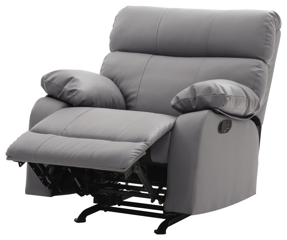 Clarke Rocker Recliner, Gray/Faux Leather