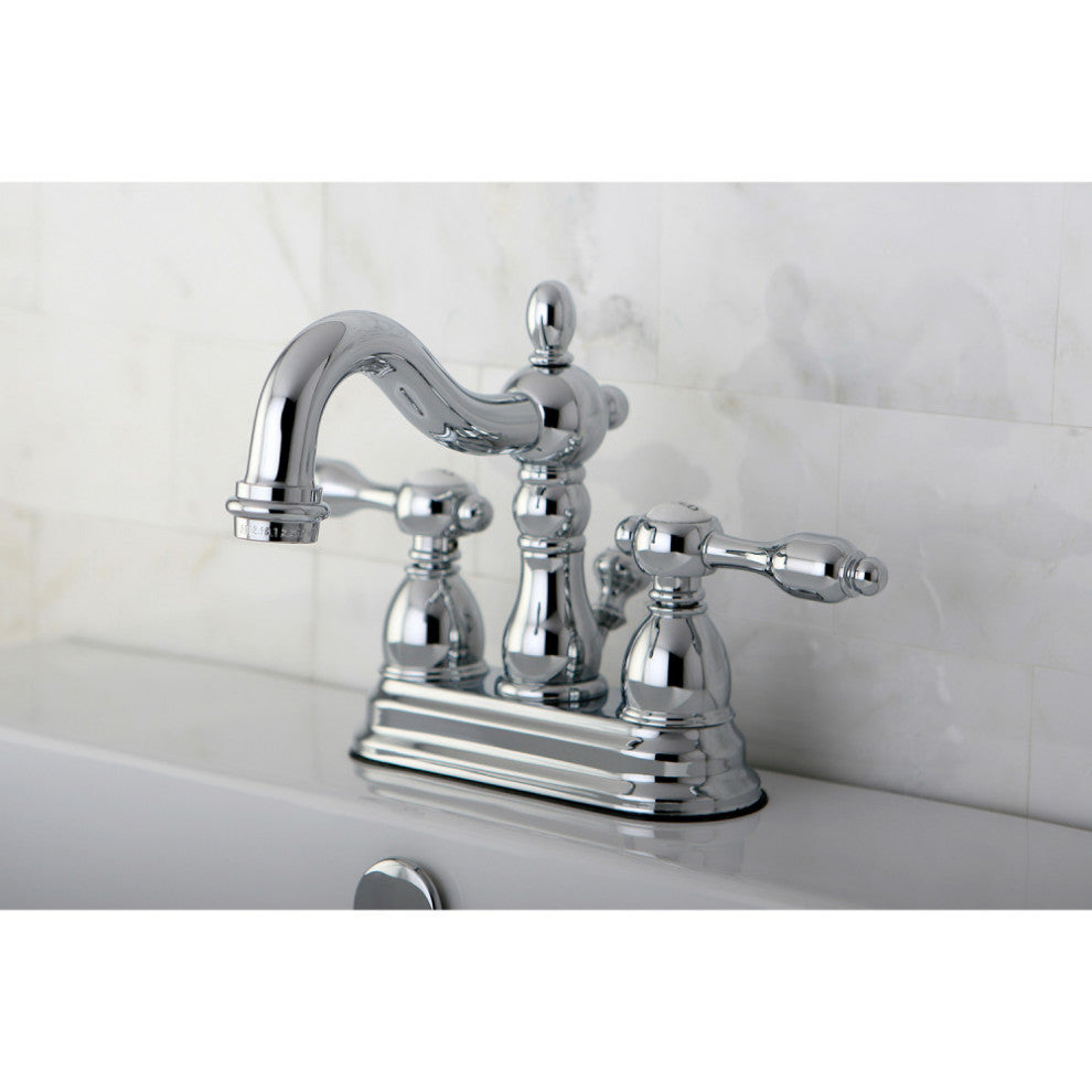 Tudor 4" Center Lavatory Faucet With Brass Pop-Up