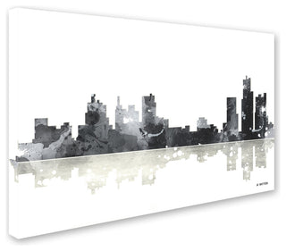 Marlene Watson 'Boston Mass Skyline BG-1' Canvas Art, 22"x32"