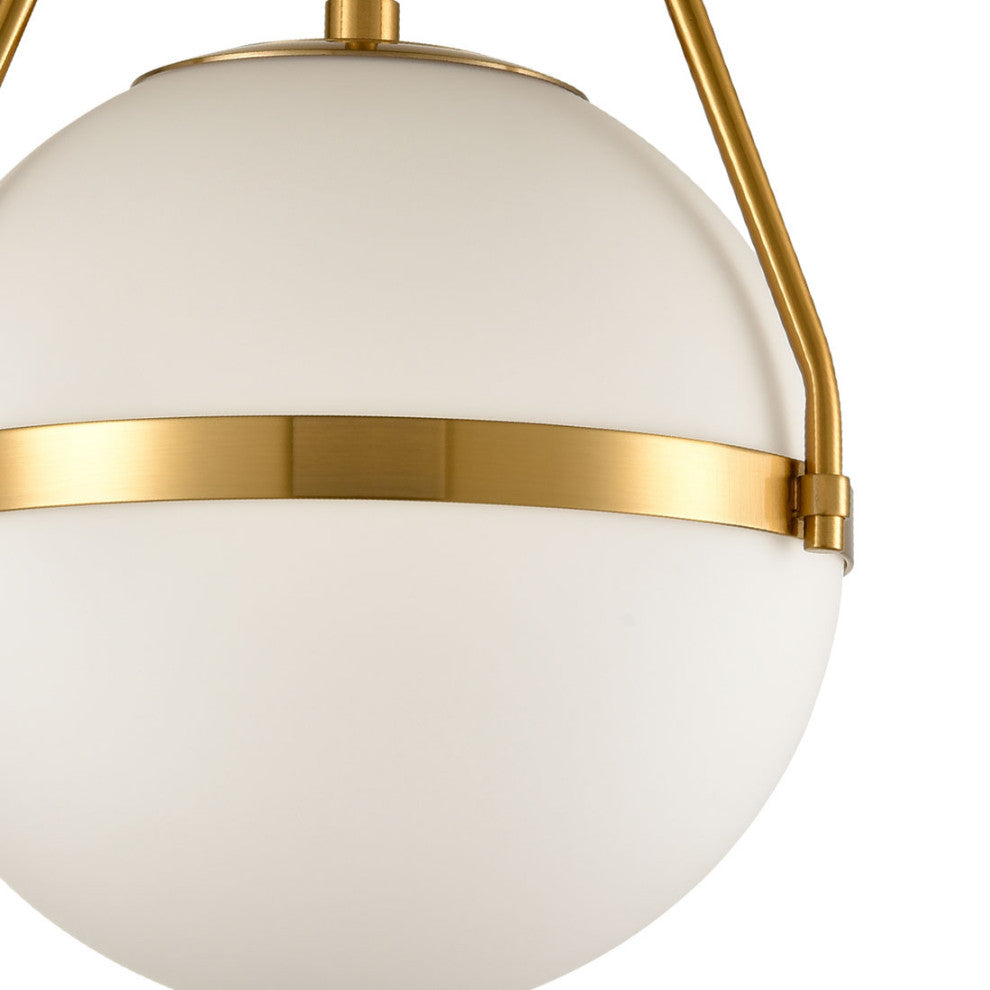 Modern Globe Semi Flush Mount Ceiling Light Sputnik Chandeliers, Brass, 1-Light