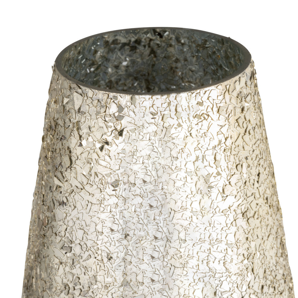 18" Crackled Vase, Gray Ombre