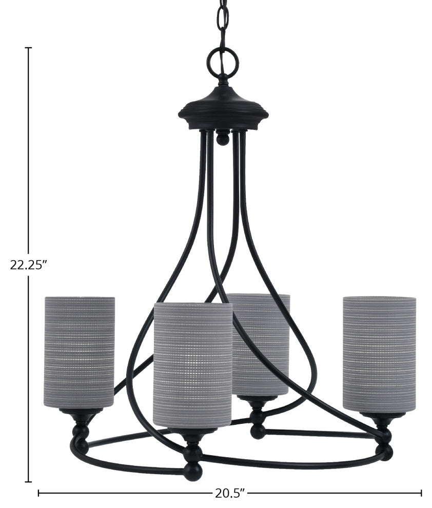Capri 4-Light Chandelier, Matte Black/Gray Matrix