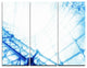 "3-D Abstract Art Blue Pattern" Digital Metal Wall Art, 3 Panels, 36"x28"