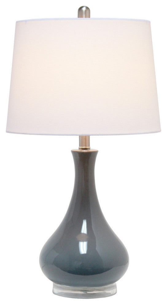 Lalia Home Droplet Table Lamp With Fabric Shade, Gray