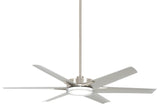 Minka Aire Deco LED 65" Ceiling Fan with Remote Control, Brushed Nickel Wet