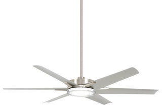 Minka Aire Deco LED 65" Ceiling Fan with Remote Control, Brushed Nickel Wet