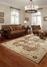 100% Fine Wool Hand Knotted Vernon VN-01 Area Rug by Loloi, Brown and Light Gold