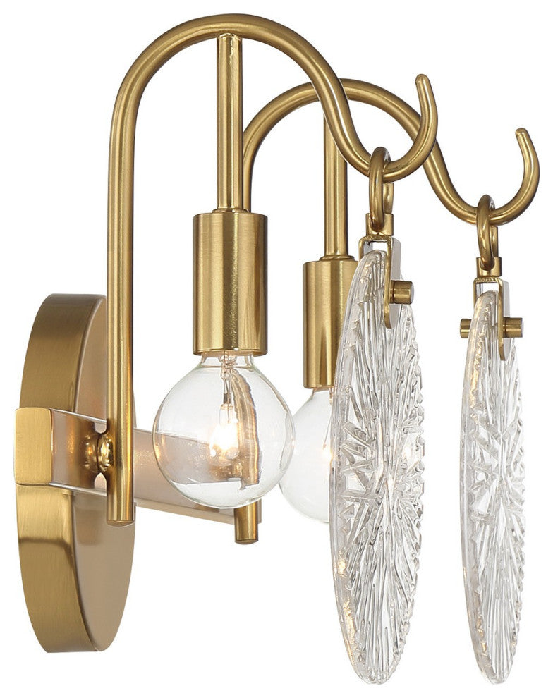 Addison 2-Light Bathroom Vanity Light, Warm Brass