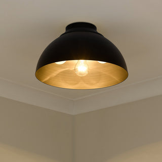 Zoey Flush Mount, Matte Black With Black