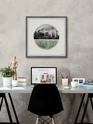 "Green Cold Mountain" Framed Painting Print, 12"x12"