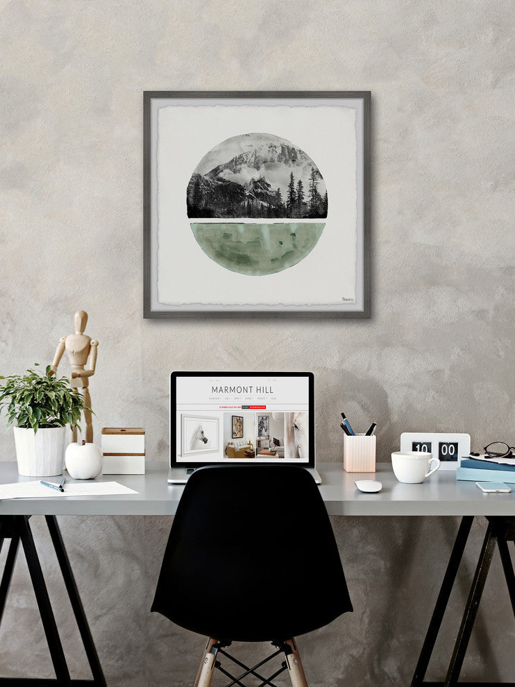 "Green Cold Mountain" Framed Painting Print, 12"x12"
