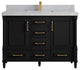 Aberdeen 48 Single Sink Bath Vanity in Black 2" Pearl Gray