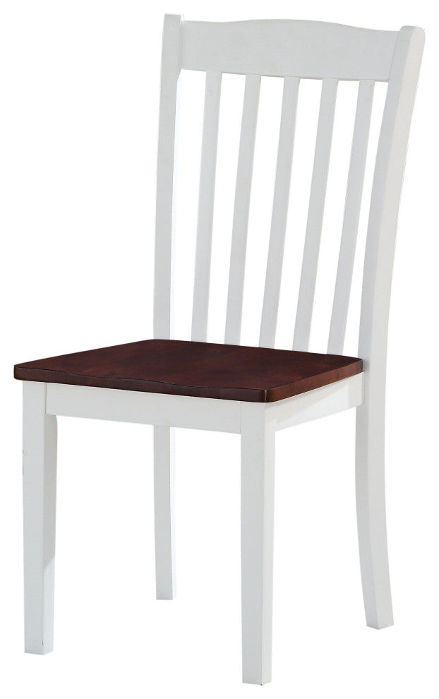 ACME Green Leigh Dining Chair, White and Walnut