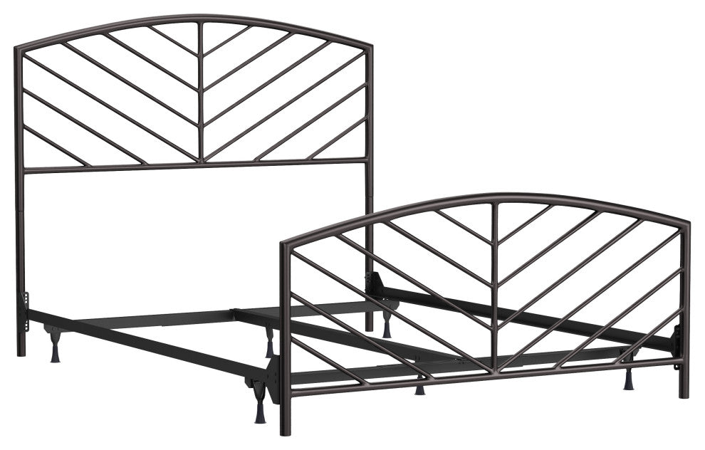 Hillsdale Essex Metal Queen Bed With Arched Chevron Spindle Design