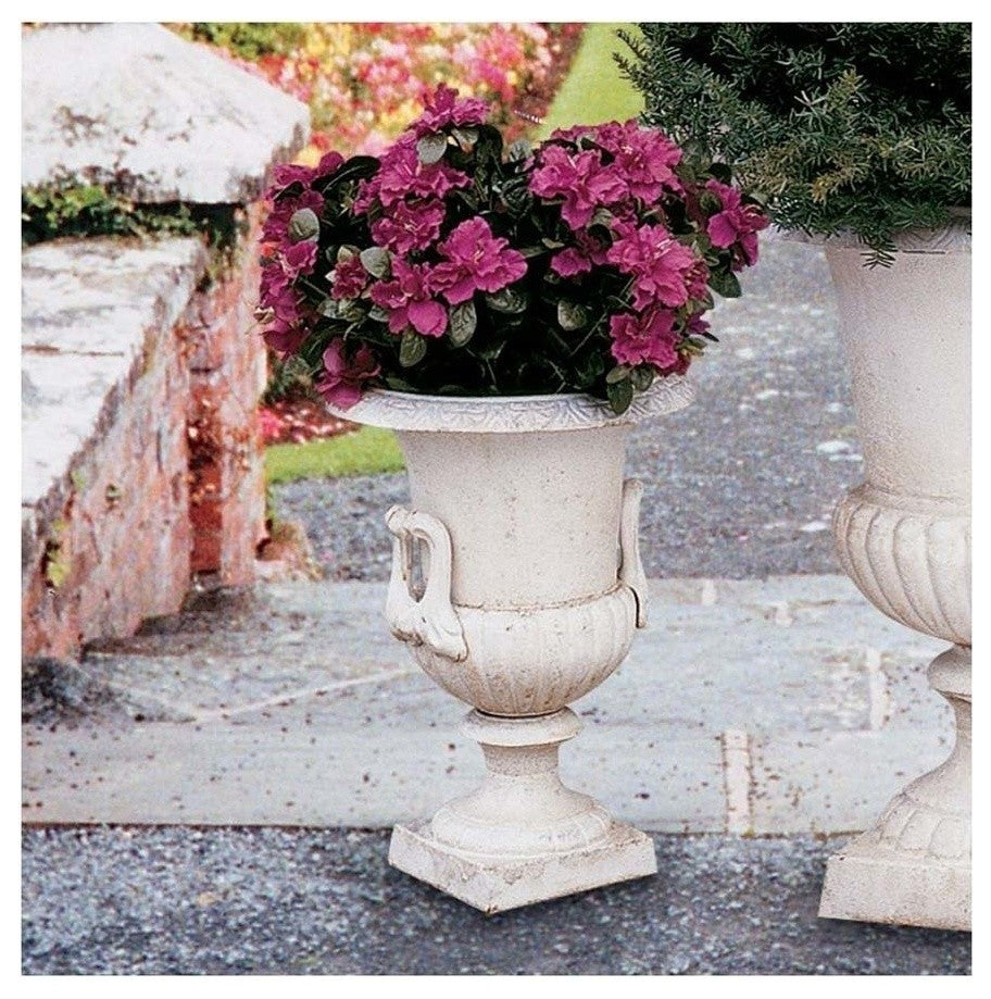 Set of 2 Medium Chateau Elaine Cast Iron Urns