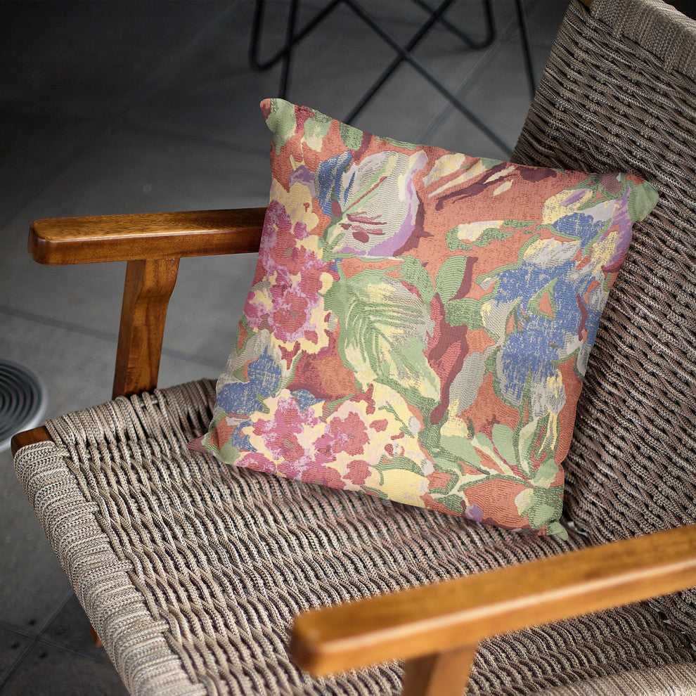 Plutus Multi-Color Garden Floral Luxury Throw Pillow, 20"x30"