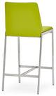 Eliza Leatherette Counter Stool With Polished Stainless Steel Legs, Lime Green