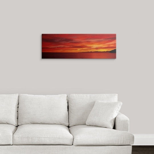 "Sunrise Mulege Baja California Mexico" Canvas Art, 36"x12"x1.25"