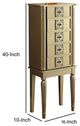 Benzara BM177734 Wood Jewelry Armoire With 5 Drawers in Gold