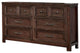 Benzara BM203216 6 Drawer Transitional Wooden Dresser With Molded Trim, Brown