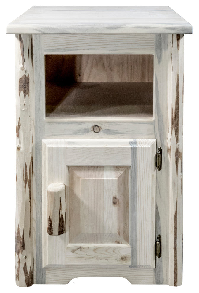 Montana End Table with Door, Right Hinged, Ready to Finish