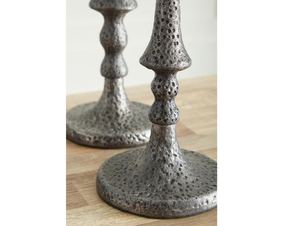 Eravell Pewter Finish Candle Holder, Set of 3