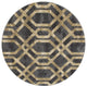 Bastille Fretwork Light Yellow 7'10" Round Area Rug