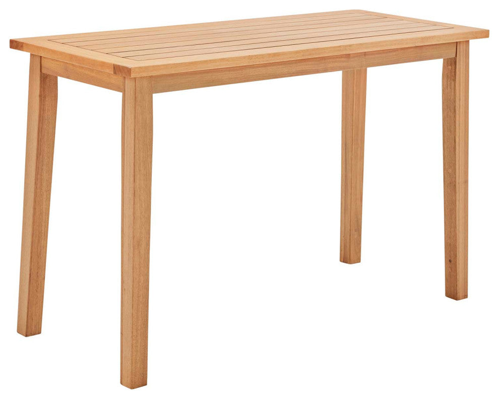 Riverlake 55" Outdoor Patio Ash Wood Bar Pub Table-Natural