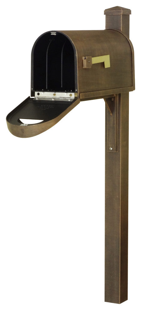 Classic Curbside Mailbox and Wellington Post Smooth, Copper
