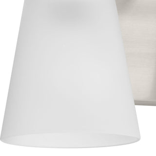 Tanner Collection Two-Light Transitional Vanity Light, Brushed Nickel