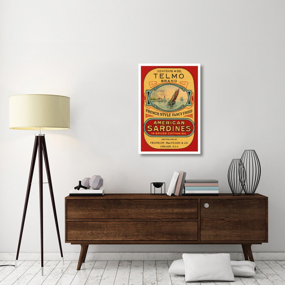"Telmo Brand American Sardines" Digital Paper Print by Retrolabel, 26"x38"